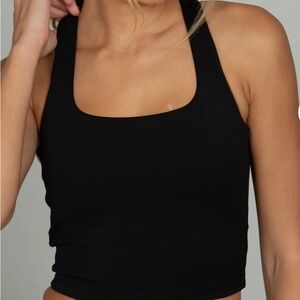 Gold Hinge Blackout Criss Cross Back Yoga Tank. Size XS, Brand NEW with tags!